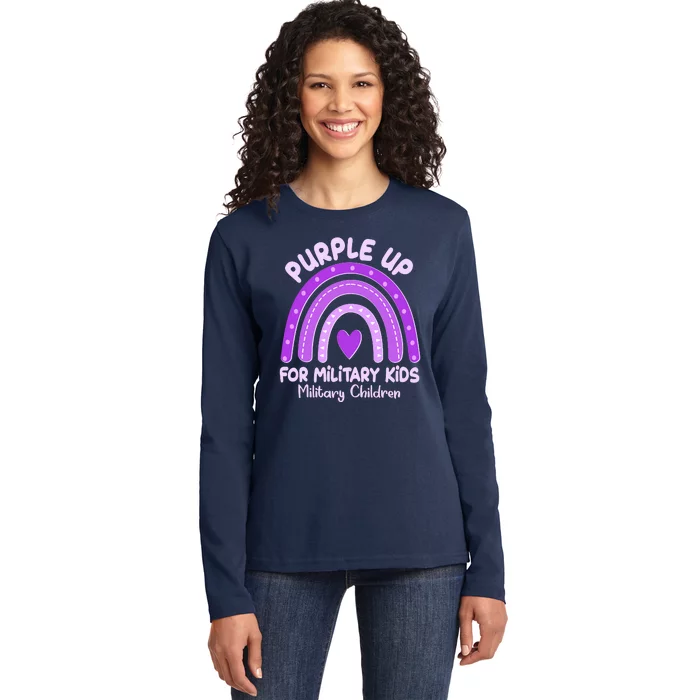 Cute Purple Rainbow Wear Purple Ladies Long Sleeve Shirt