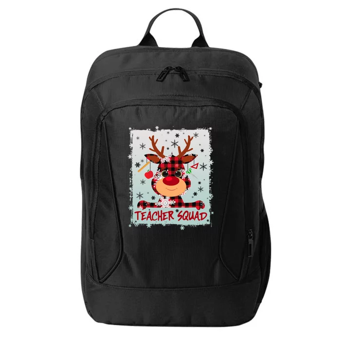 Cute Plaid Reindeer Teacher Squad City Backpack