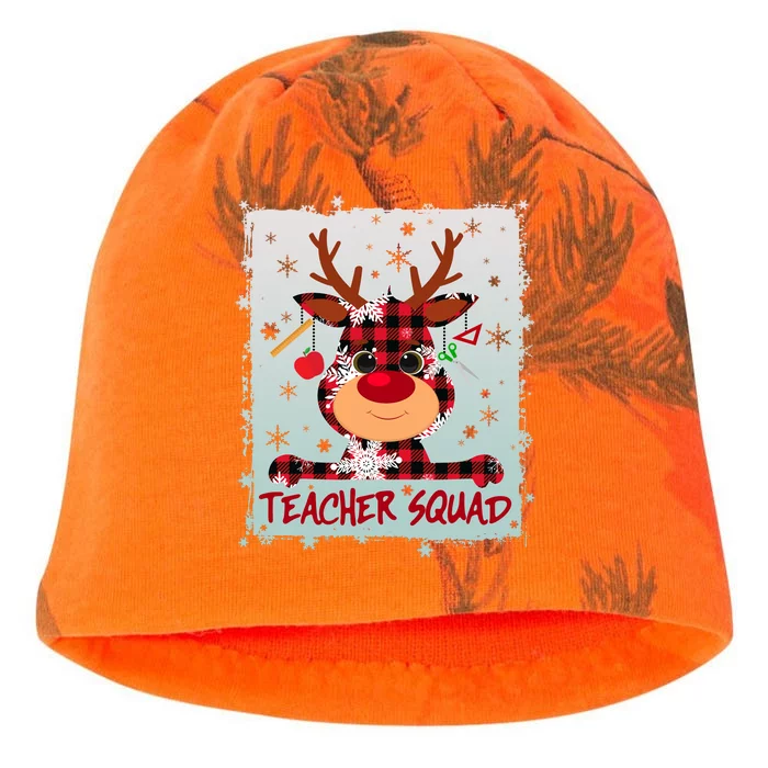 Cute Plaid Reindeer Teacher Squad Kati - Camo Knit Beanie