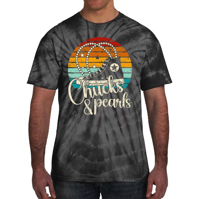 Chucks & Pearls Retro Sunset Lover Tie-Dye T-Shirt