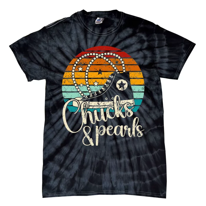 Chucks & Pearls Retro Sunset Lover Tie-Dye T-Shirt