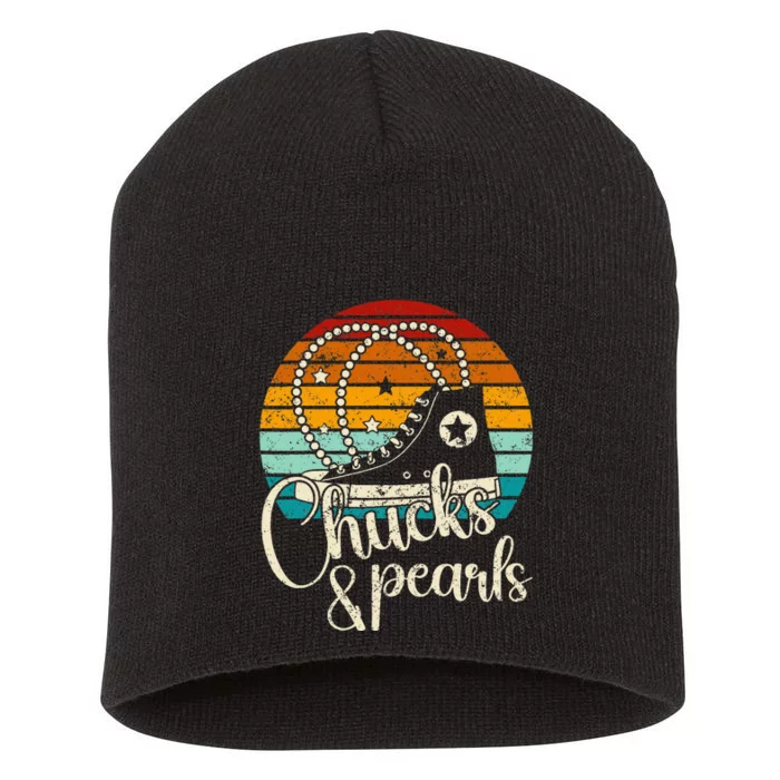 Chucks & Pearls Retro Sunset Lover Short Acrylic Beanie