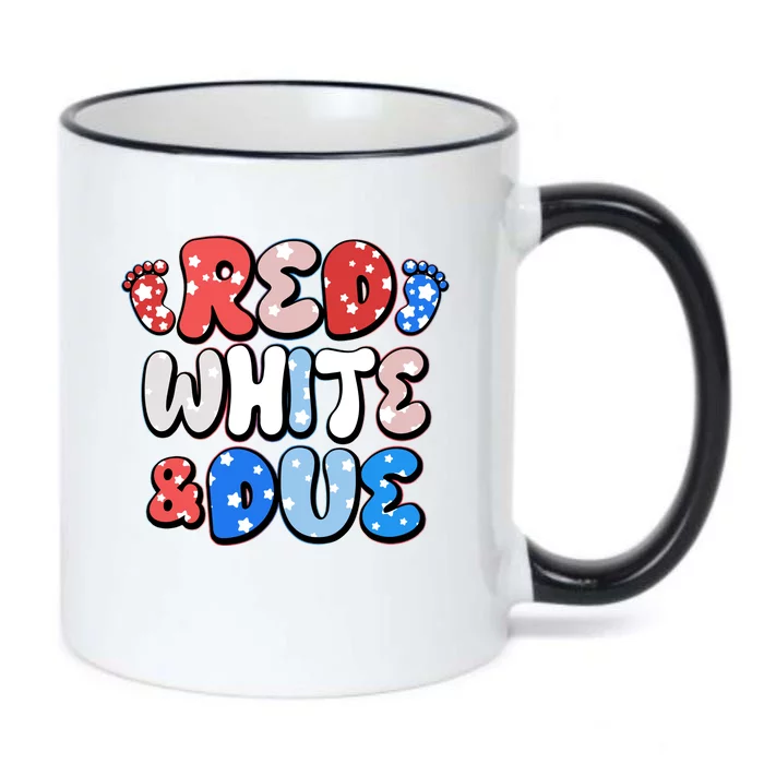 Cute Patriotic Red White And Due New Baby Black Color Changing Mug