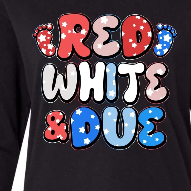 Cute Patriotic Red White And Due New Baby Womens Cotton Relaxed Long Sleeve T-Shirt