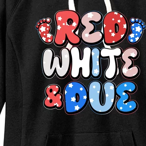 Cute Patriotic Red White And Due New Baby Women's Fleece Hoodie