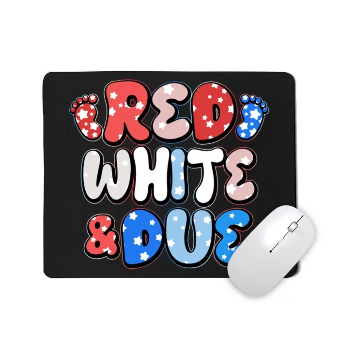 Cute Patriotic Red White And Due New Baby Mousepad