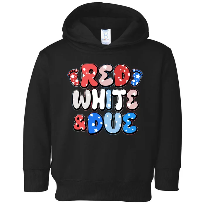 Cute Patriotic Red White And Due New Baby Toddler Hoodie