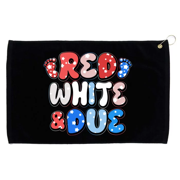 Cute Patriotic Red White And Due New Baby Grommeted Golf Towel