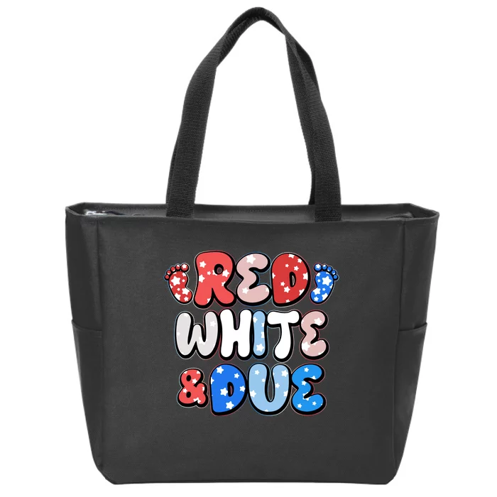 Cute Patriotic Red White And Due New Baby Zip Tote Bag