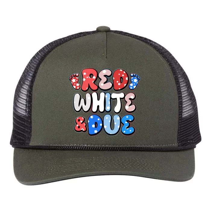 Cute Patriotic Red White And Due New Baby Retro Rope Trucker Hat Cap