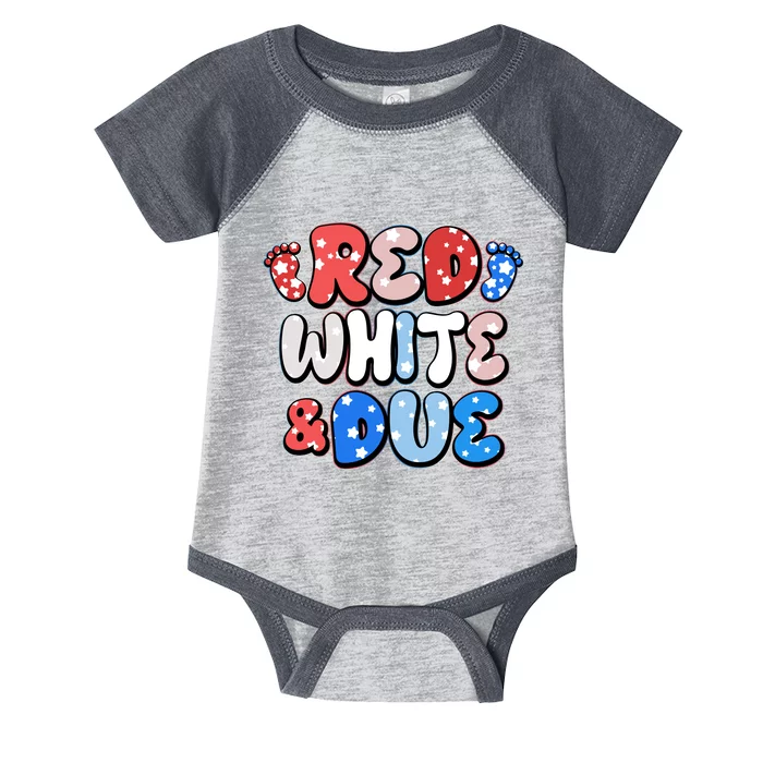 Cute Patriotic Red White And Due New Baby Infant Baby Jersey Bodysuit