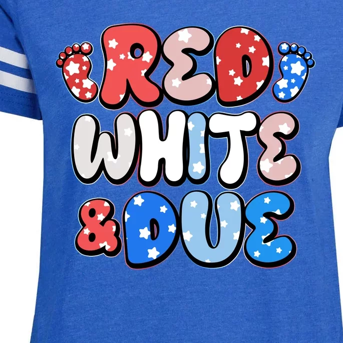 Cute Patriotic Red White And Due New Baby Enza Ladies Jersey Football T-Shirt