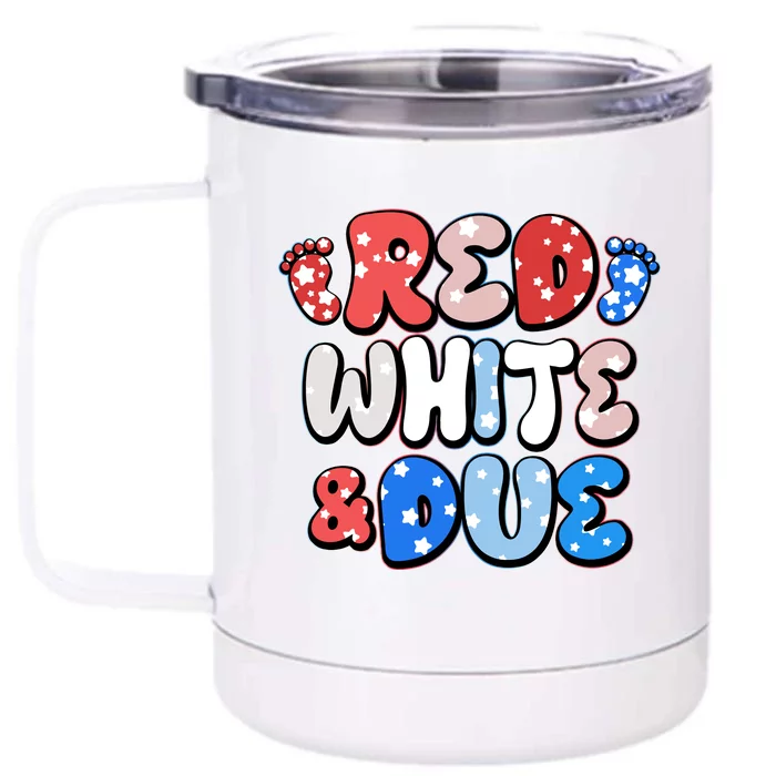 Cute Patriotic Red White And Due New Baby Front & Back 12oz Stainless Steel Tumbler Cup