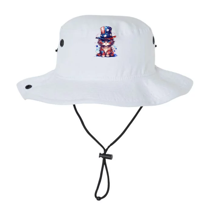 Cute Patriotic Red White And Blue Kitten Cat Legacy Cool Fit Booney Bucket Hat