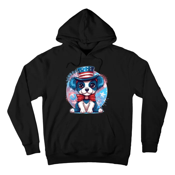 Cute Patriotic Red White And Blue Puppy Dog Hoodie