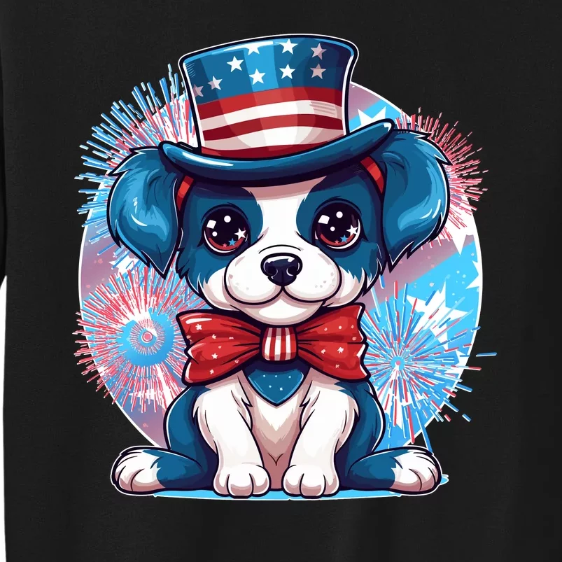 Cute Patriotic Red White And Blue Puppy Dog Sweatshirt