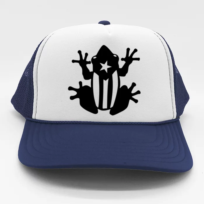 Coqui Puerto Rico Flag Gift Trucker Hat