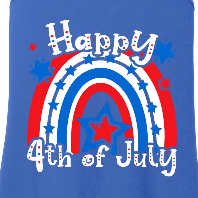 Cute Patriotic Rainbow Happy 4th Of July Gift Cute Gift Ladies Essential Tank