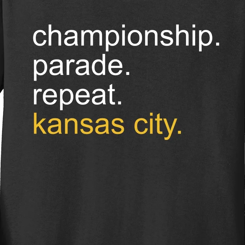 Championship Parade Repeat Kansas City Kids Long Sleeve Shirt