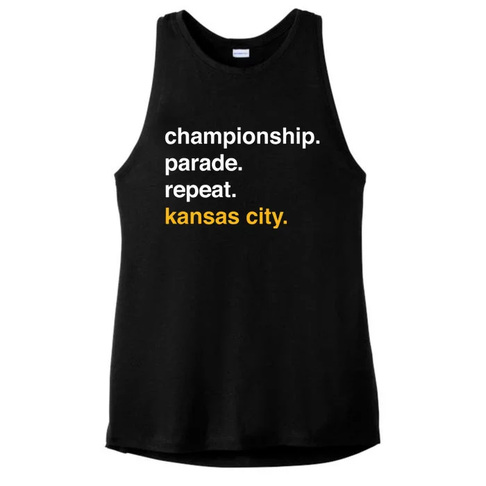 Championship Parade Repeat Kansas City Ladies Tri-Blend Wicking Tank