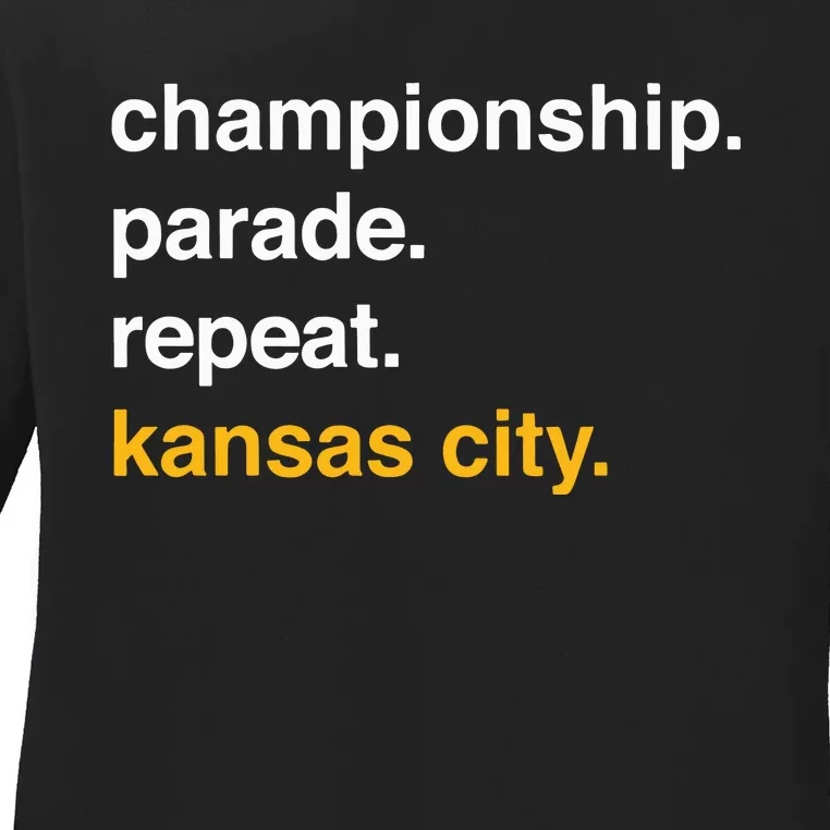 Championship Parade Repeat Kansas City Ladies Long Sleeve Shirt