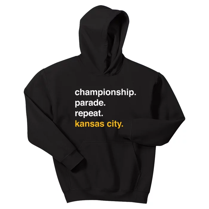 Championship Parade Repeat Kansas City Kids Hoodie