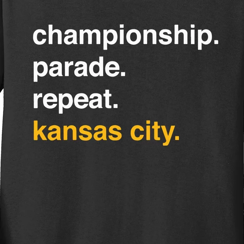 Championship Parade Repeat Kansas City Kids Long Sleeve Shirt