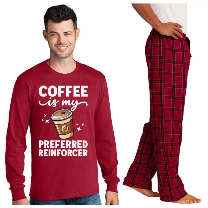 Coffee Preferred Reinforcer Aba Behavior Analyst Therapist Long Sleeve Pajama Set