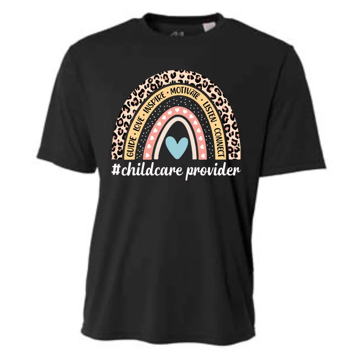 Childcare Provider Rainbow Leopard Daycare Provider Cooling Performance Crew T-Shirt