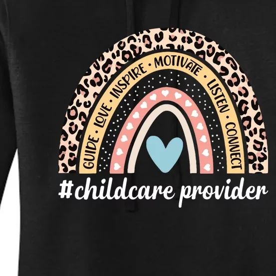 Childcare Provider Rainbow Leopard Daycare Provider Women's Pullover Hoodie