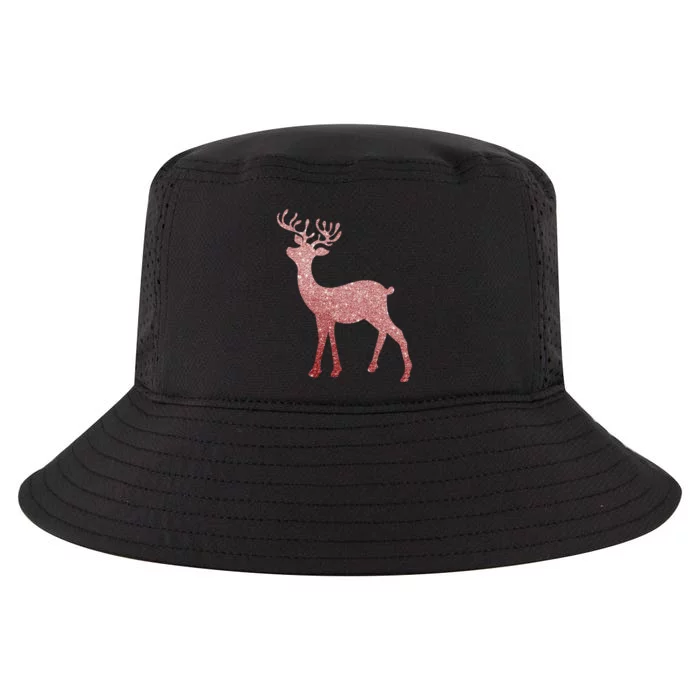 Cute Pink Reindeer Winter Holiday Gift Cool Comfort Performance Bucket Hat