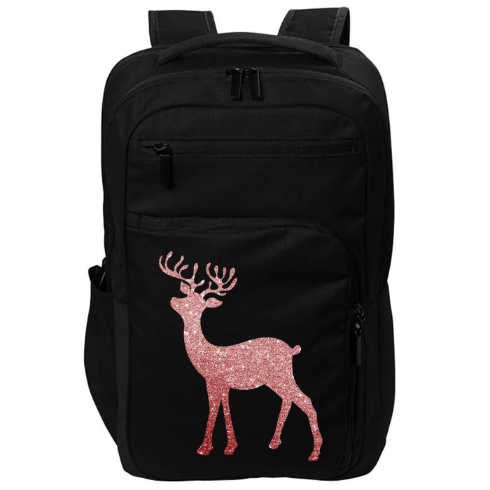 Cute Pink Reindeer Winter Holiday Gift Impact Tech Backpack