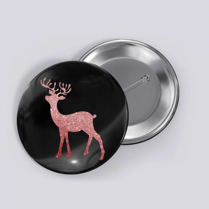 Cute Pink Reindeer Winter Holiday Gift Button