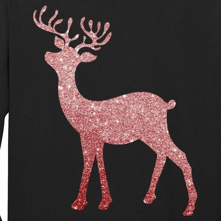 Cute Pink Reindeer Winter Holiday Gift Tall Long Sleeve T-Shirt