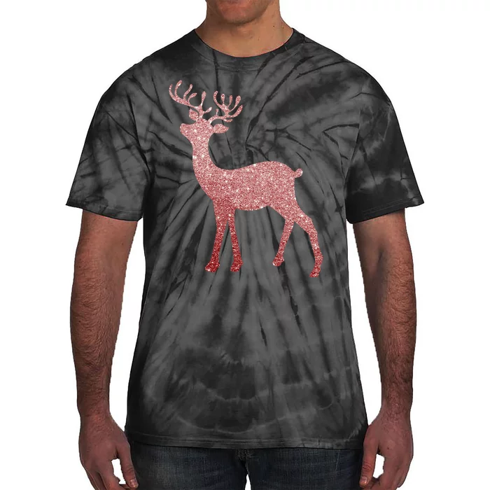 Cute Pink Reindeer Winter Holiday Gift Tie-Dye T-Shirt