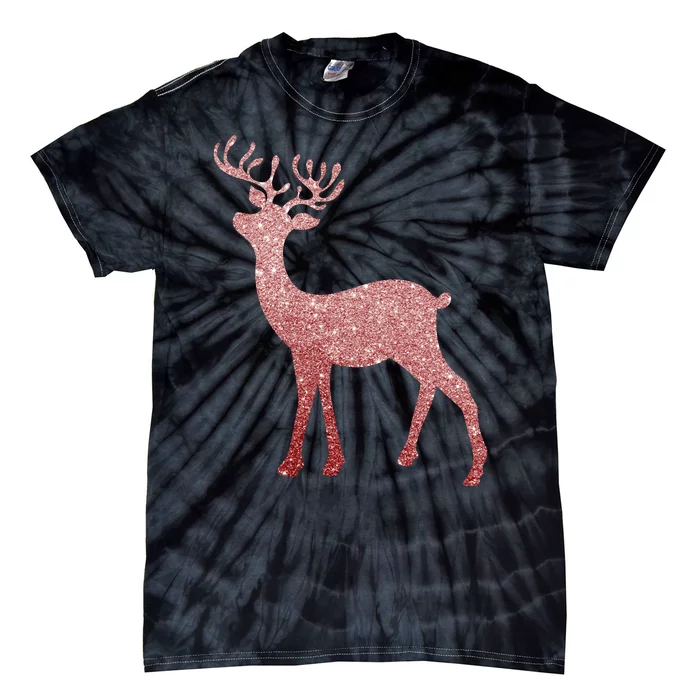 Cute Pink Reindeer Winter Holiday Gift Tie-Dye T-Shirt