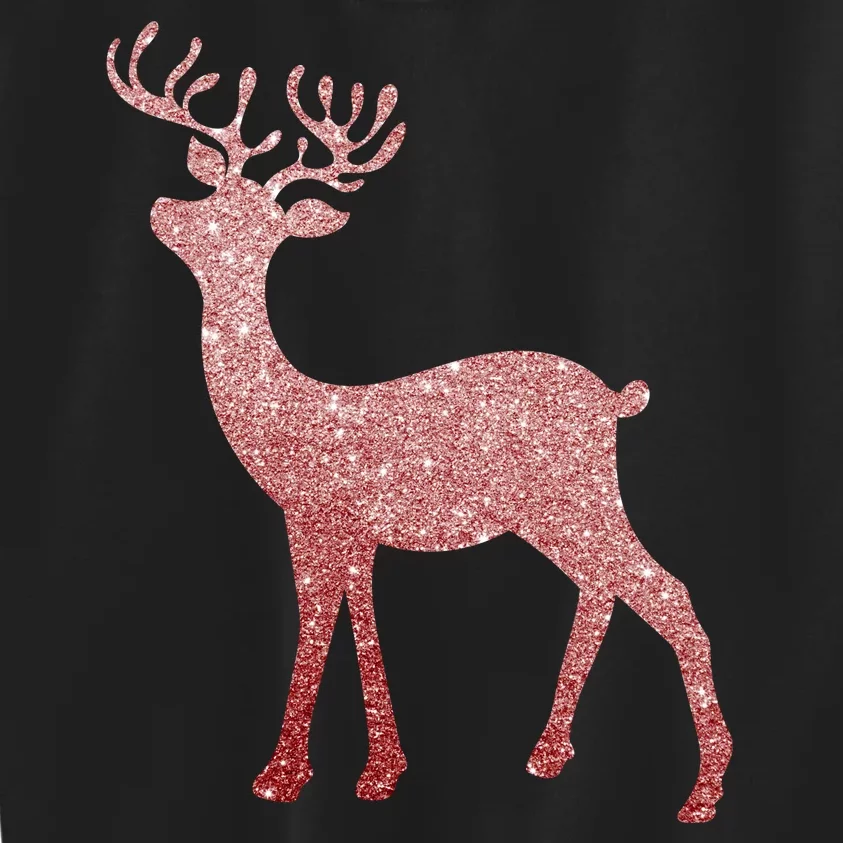 Cute Pink Reindeer Winter Holiday Gift Kids Sweatshirt