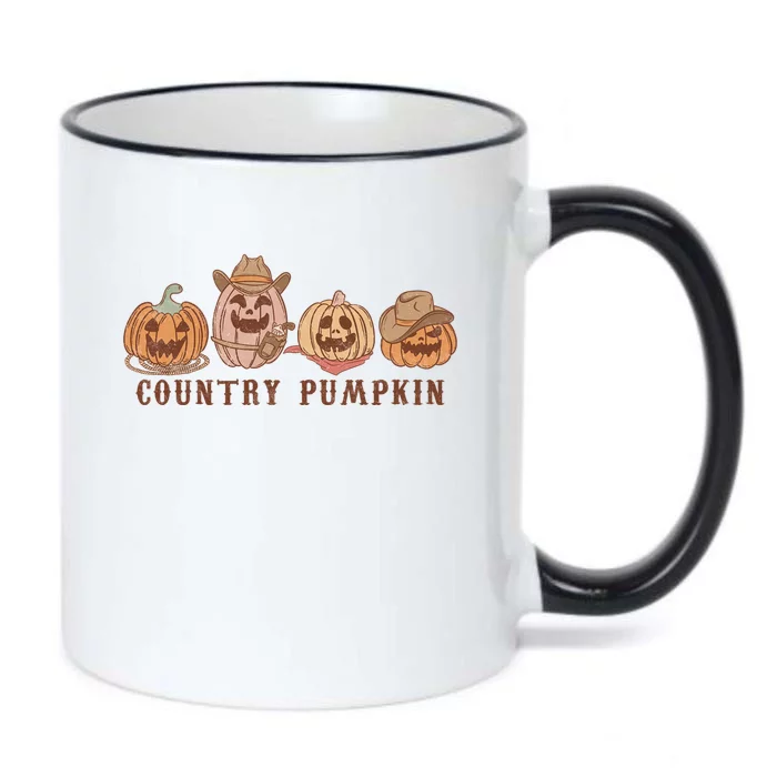 Country Pumpkin Rodeo Western Howdy Southern Halloween Retro Gift Black Color Changing Mug