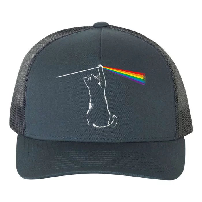 Cat Prism Rainbow Light Funny Physics Science Spectral Cat Yupoong Adult 5-Panel Trucker Hat