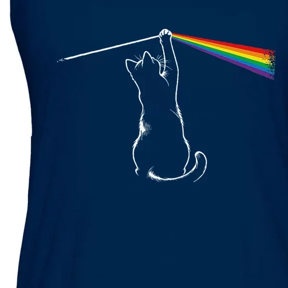 Cat Prism Rainbow Light Funny Physics Science Spectral Cat Ladies Essential Flowy Tank