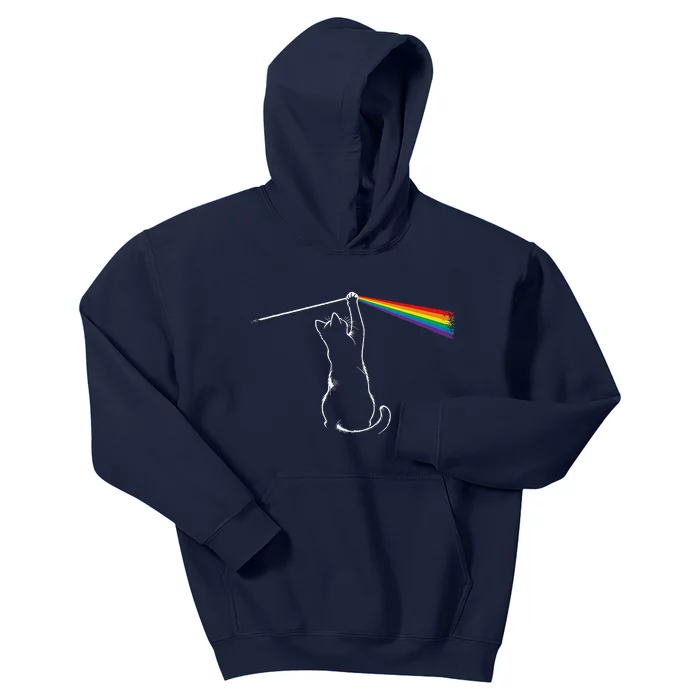 Cat Prism Rainbow Light Funny Physics Science Spectral Cat Kids Hoodie