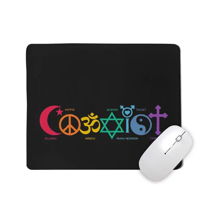 Coexist Peace Religion Equality Rights Humanity Spirituality Mousepad