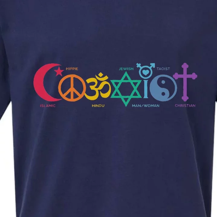 Coexist Peace Religion Equality Rights Humanity Spirituality Sueded Cloud Jersey T-Shirt