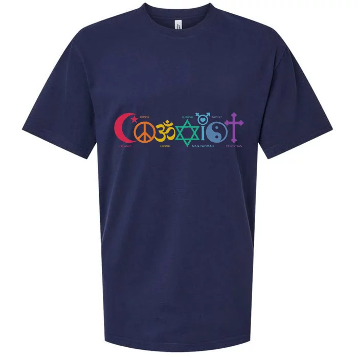 Coexist Peace Religion Equality Rights Humanity Spirituality Sueded Cloud Jersey T-Shirt