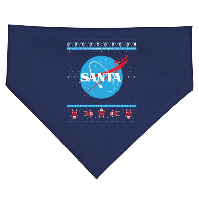 Cool Pixle S.A.N.T.A Take Off Holiday Christmas Sweater USA-Made Doggie Bandana