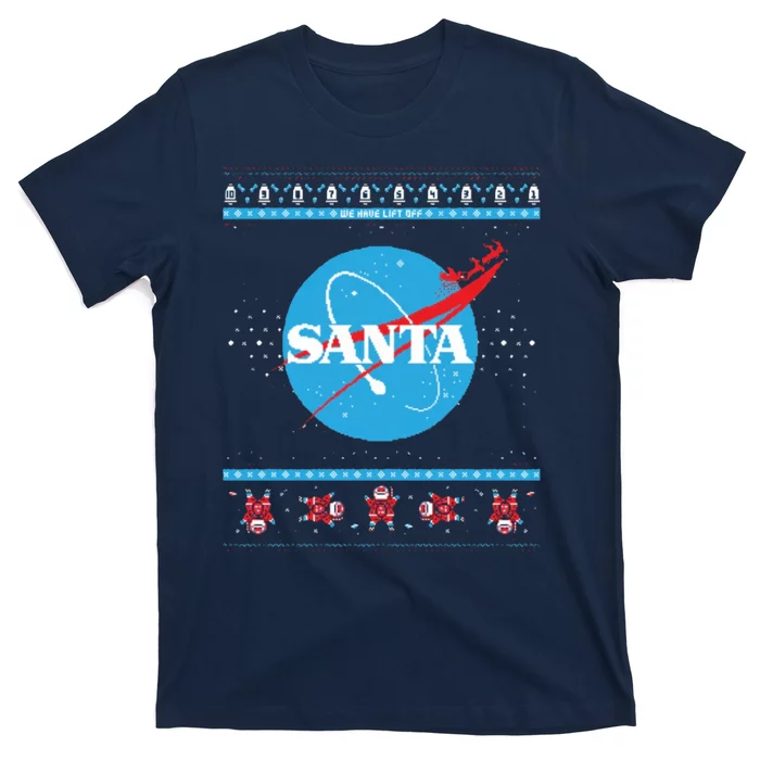 Cool Pixle S.A.N.T.A Take Off Holiday Christmas Sweater T-Shirt