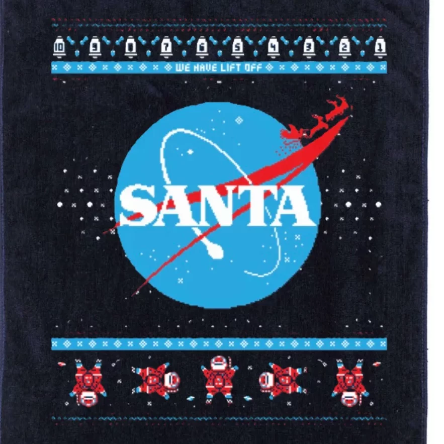 Cool Pixle S.A.N.T.A Take Off Holiday Christmas Sweater Platinum Collection Golf Towel