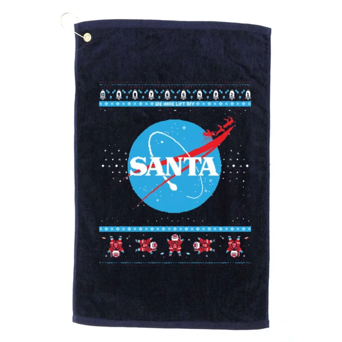 Cool Pixle S.A.N.T.A Take Off Holiday Christmas Sweater Platinum Collection Golf Towel