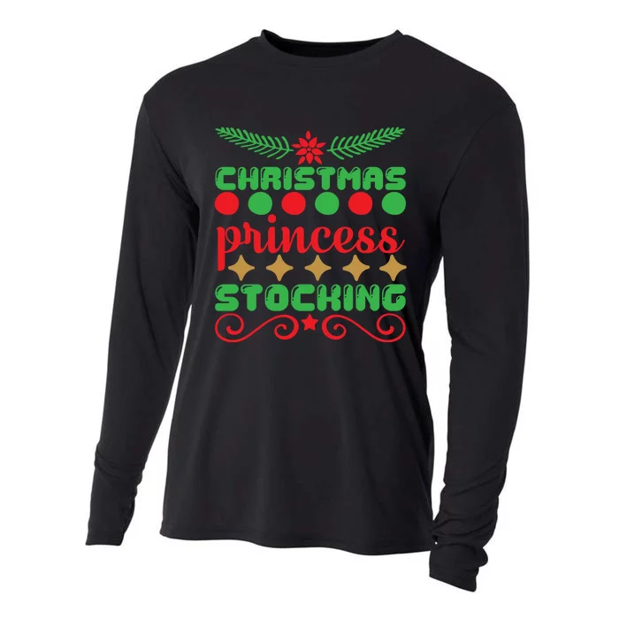 Christmas Princess Stocking Cooling Performance Long Sleeve Crew