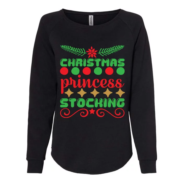 Christmas Princess Stocking Womens California Wash Sweatshirt